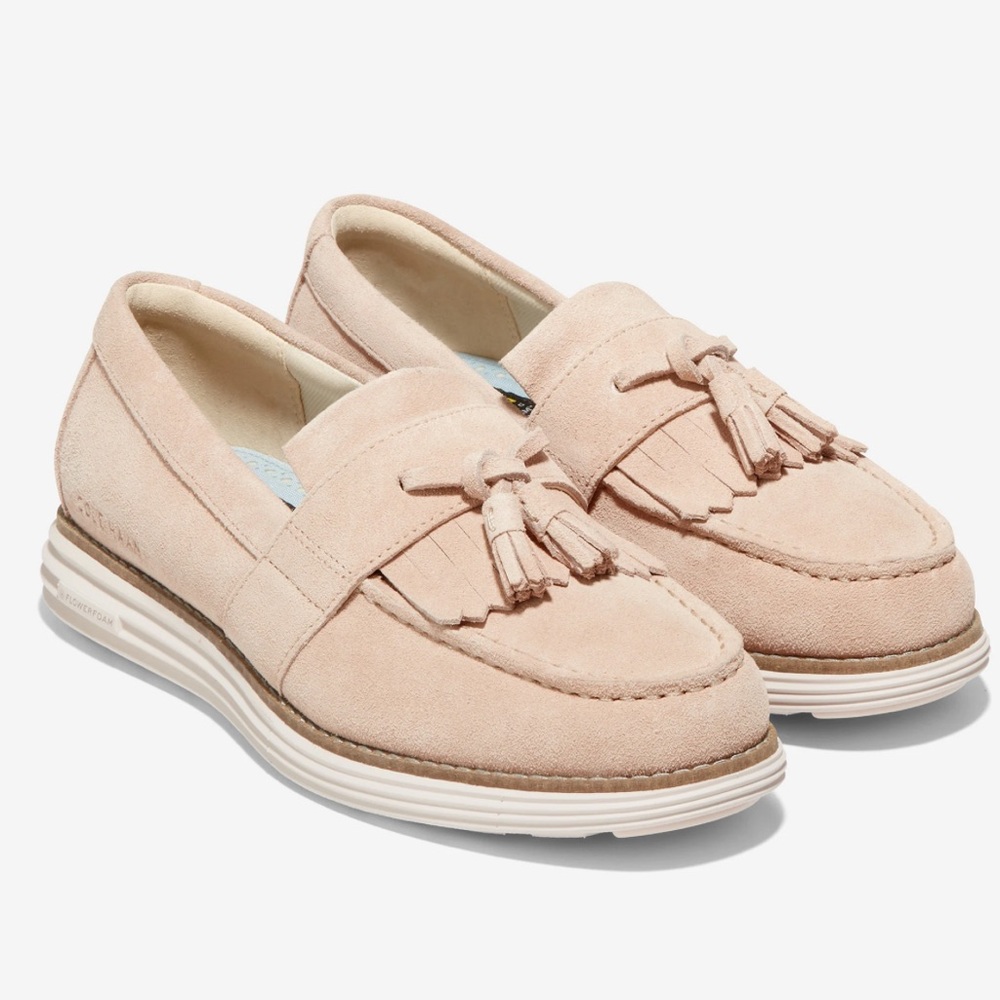 Cole Haan Light Tan Suede Tassel Loafers